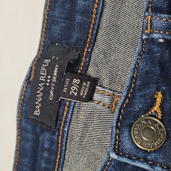 Banana Republic Curvy‎ Skinny Blue Jeans Size 29/8 Petite - Picture 3 of 6